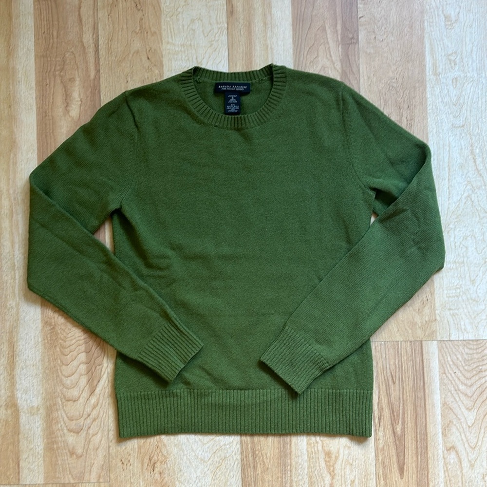 Banana Republic Fine Merino Wool Stretch Sweater Olive Green Size S